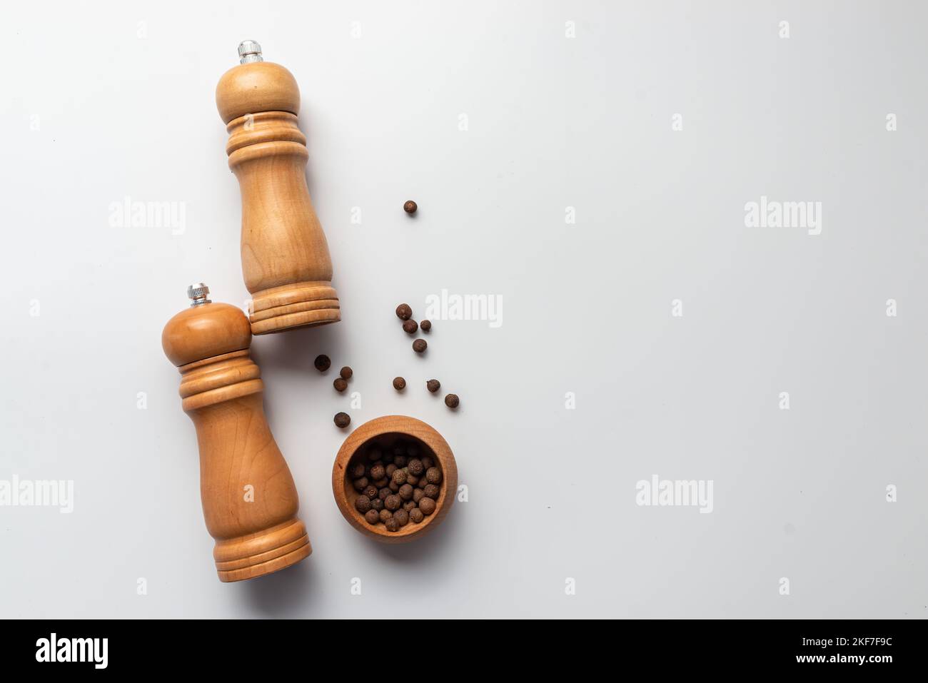 pepper and salt mill on white background Stock Photo