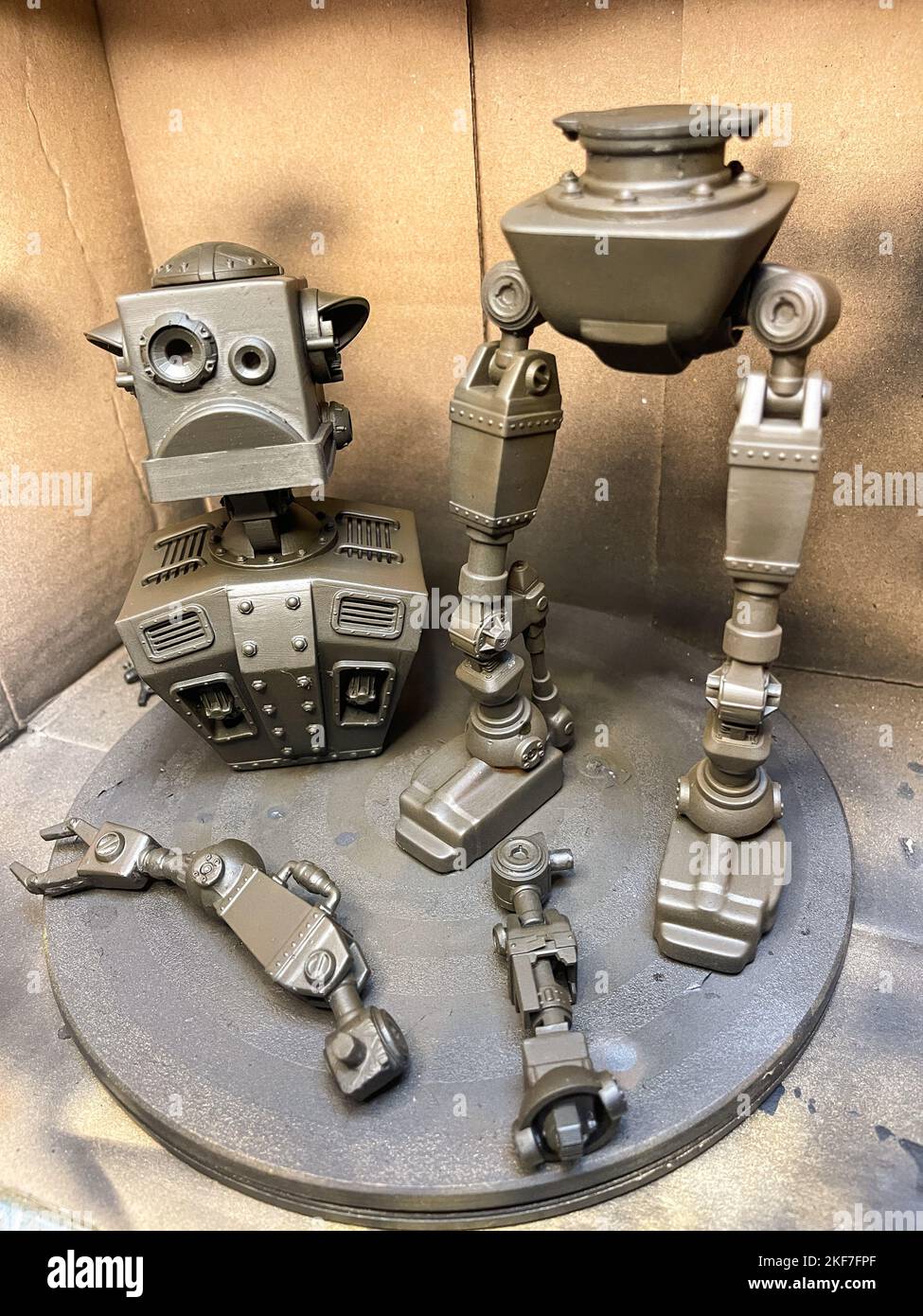 making a robot with a resin 3d printer Stock Photo