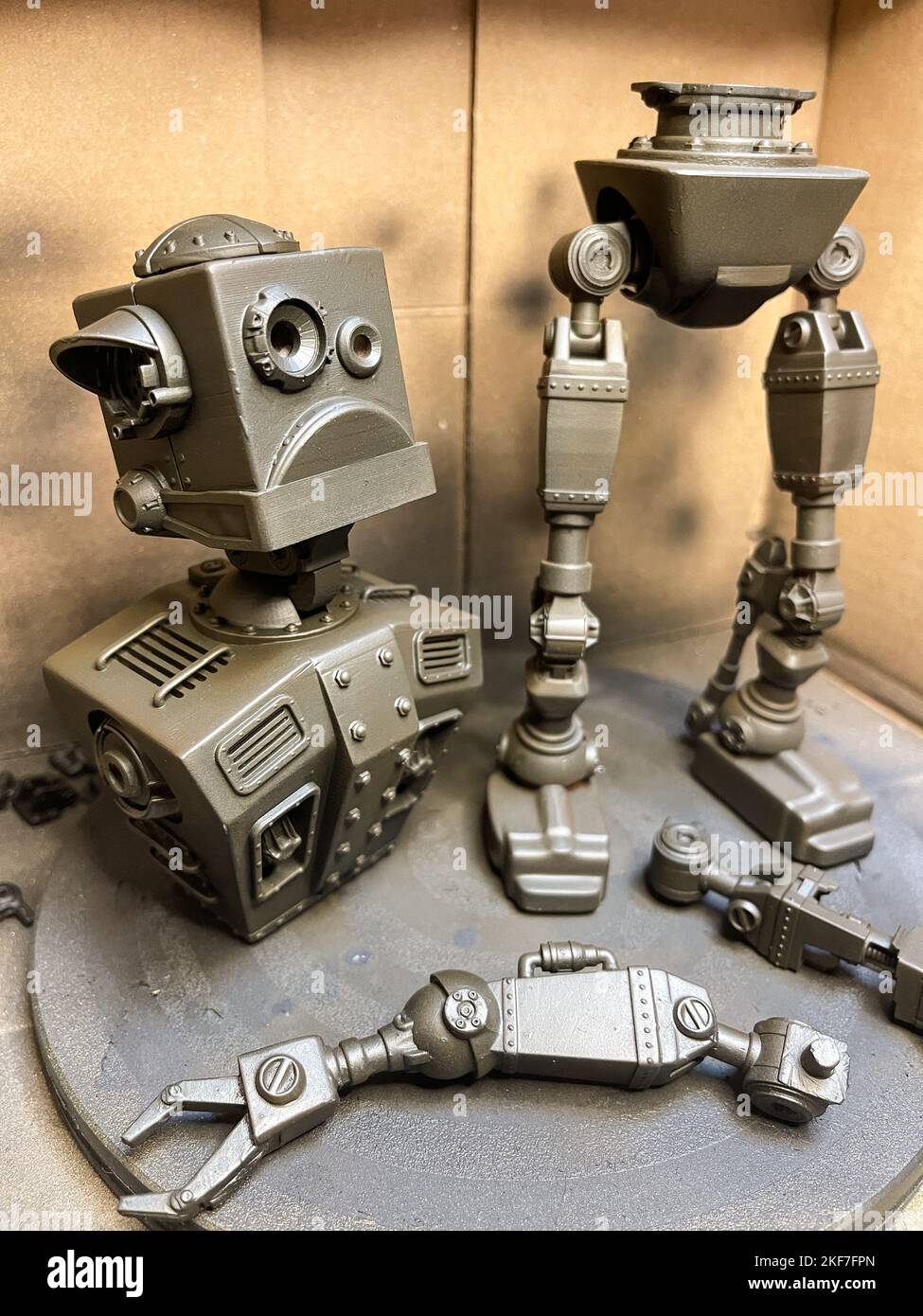 making a robot with a resin 3d printer Stock Photo