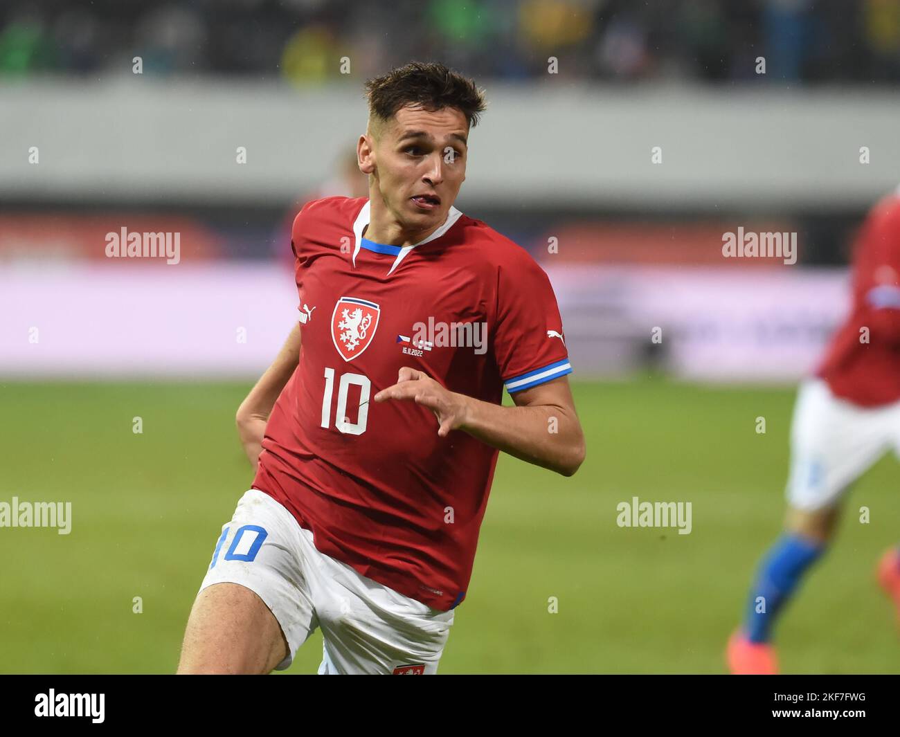 Slavia Prague's Czech forward Mojmir Chytil scores the 1-0 opening News  Photo - Getty Images