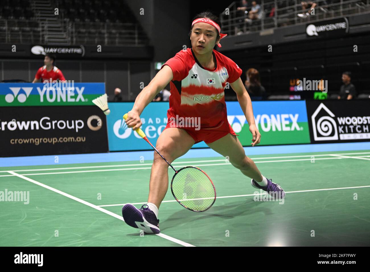 Sydney, Australia. 16th Nov, 2022. An Se Young of Korea is seen in action during the 2022 SATHIO GROUP Australian Badminton Open women's single match against Sung Shuo Yun of Chinese Taipei. An won the match 21-14, 21-13. (Photo by Luis Veniegra/SOPA Images/Sipa USA) Credit: Sipa USA/Alamy Live News Stock Photo