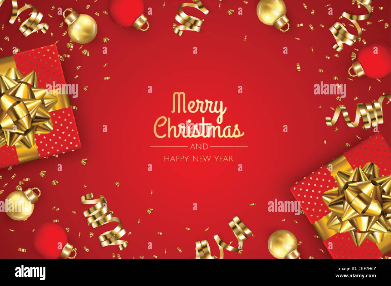 Happy New Year and Merry Christmas. Christmas holiday background with ...