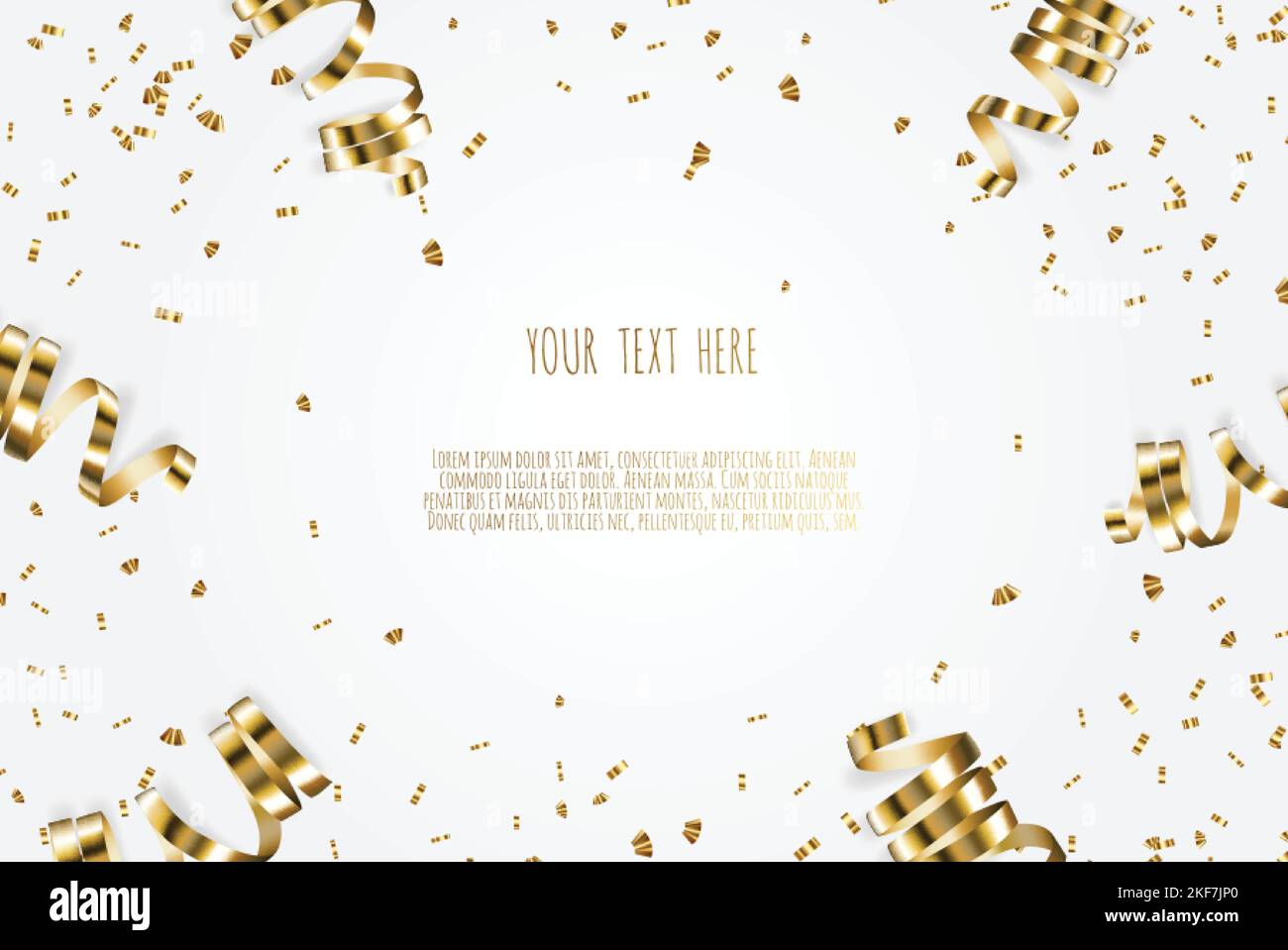 Festive vector banner. Festive background with golden ribbons and ...
