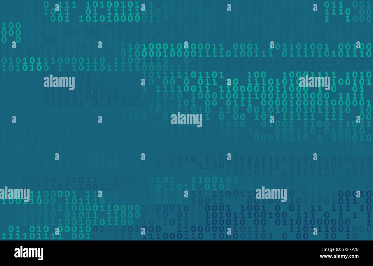 Binary code by green and blue ones and zeros on blumine background ...