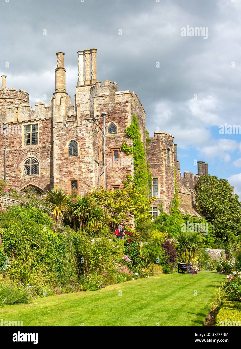 View from garden terrace, Berkeley Castle, Berkeley, Gloucestershire, England, United Kingdom Stock Photo