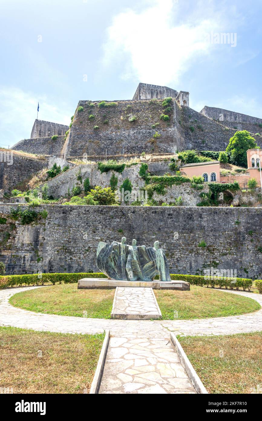 16th Century New Venetian Fortress, El Venizelou, Corfu Old Town, Corfu (Kerkyra), Ionian Islands, Greece Stock Photo