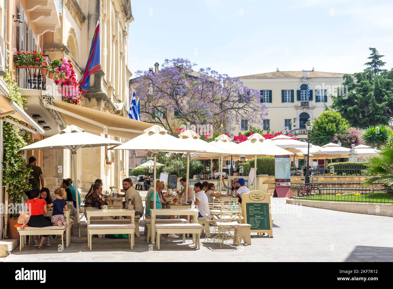 Pane e Souvlaki Restaurant, Gkilford, Corfu Old Town, Corfu (Kerkyra), Ionian Islands, Greece Stock Photo