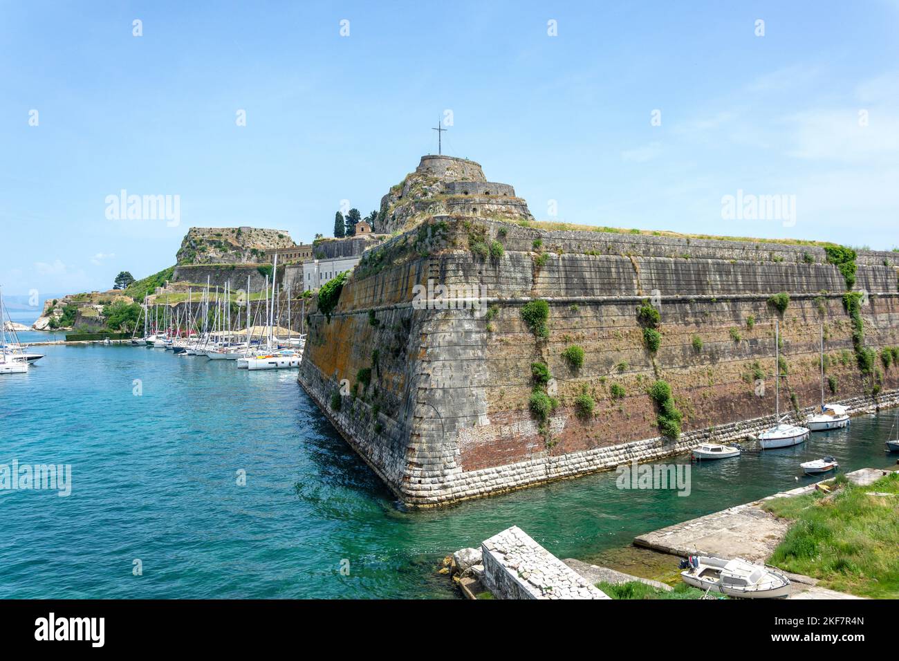 The Old Fortress of Corfu (Paleo Frourio) and Mandraki Marina, Corfu