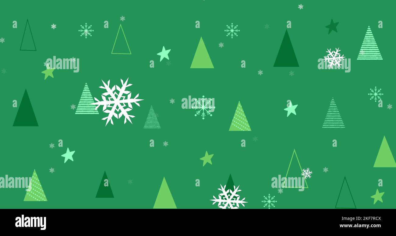image-of-green-christmas-tree-pattern-with-snowflakes-stock-photo-alamy