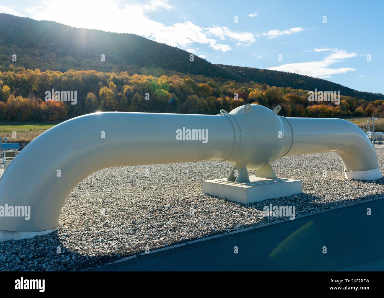 Large nonreturn valve on a gas pipeline Stock Photo Alamy