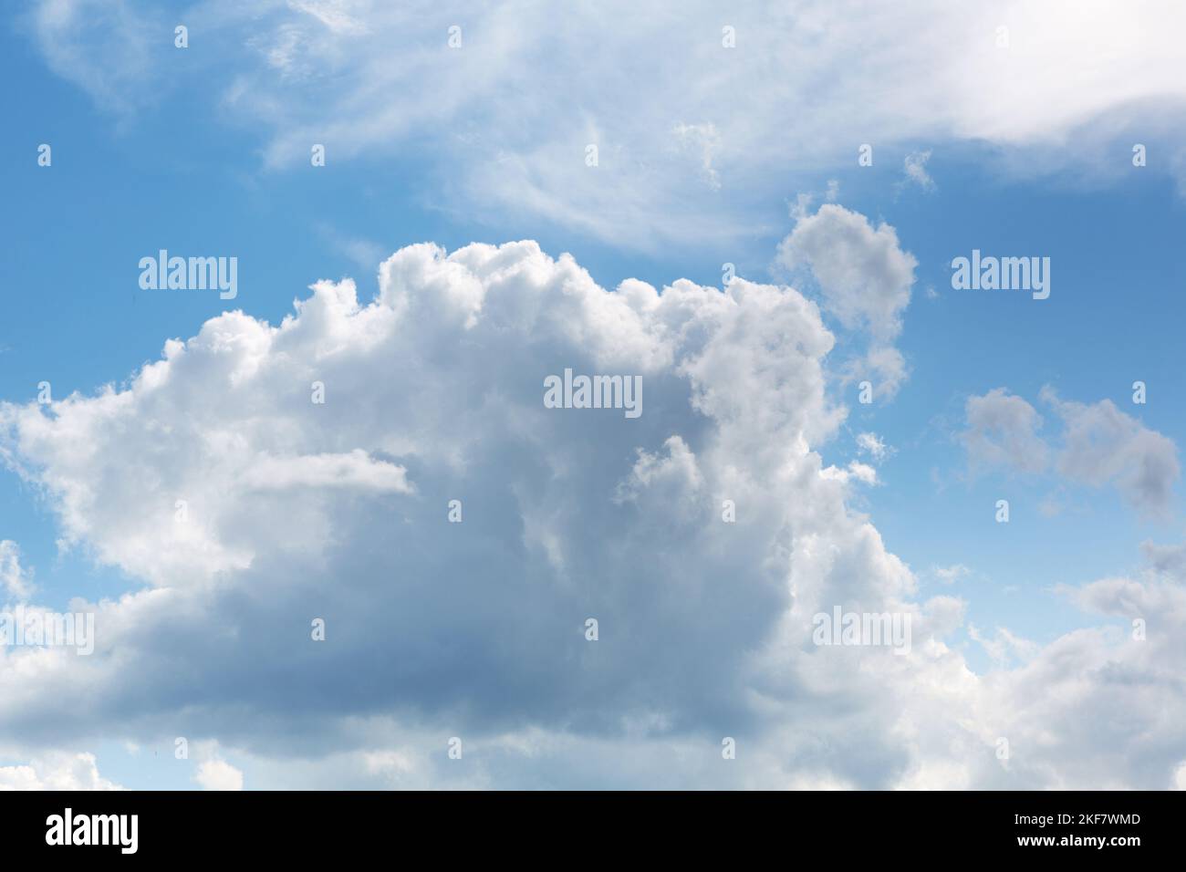 Blue sky background with  clouds. Cloudscape. Panorama Stock Photo
