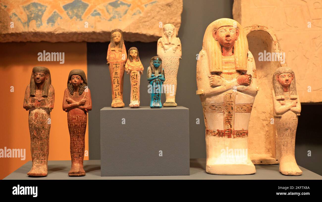 Egyptian statutes displayed in National Museum of Natural History in Washington DC Stock Photo