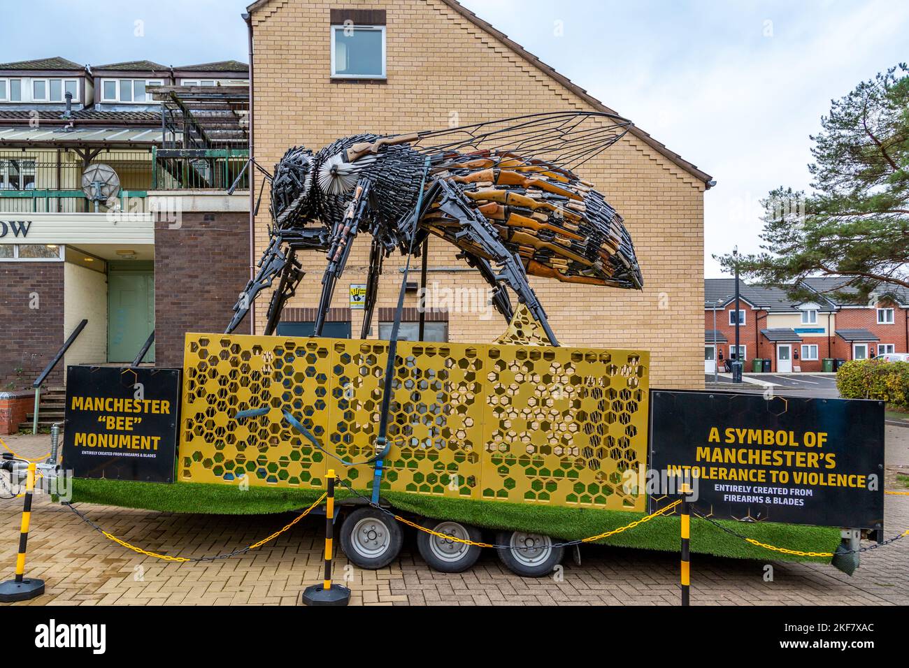 Manchester Bee Monument Made From Blades And Guns On Display In