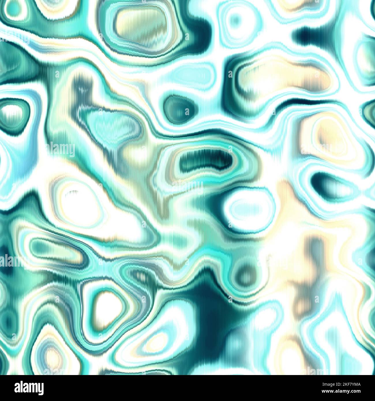 Washed teal wavy blur water reflection melange seamless pattern ...