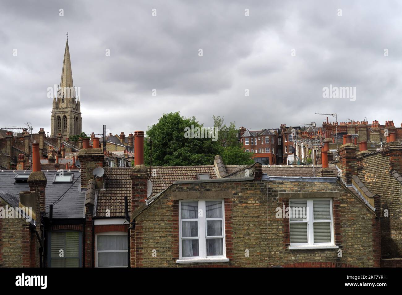 view over rooftops of Hornsey  Parkland; Walk, Hornsey; Haringey; London, UK,    May Stock Photo