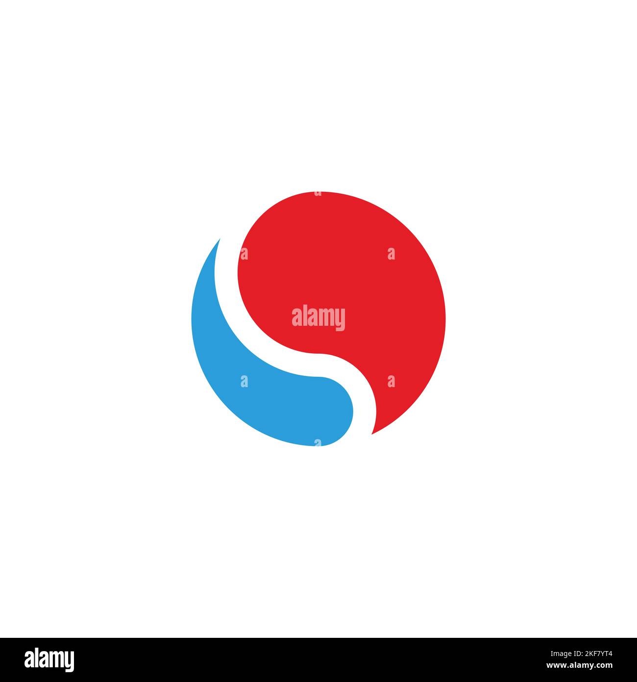 Water and fire, circle geometric symbol simple logo vector Stock Vector