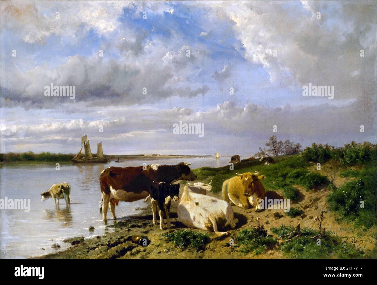 Anton Mauve; Landscape with Cattle; Circa 18381888; Oil on canvas
