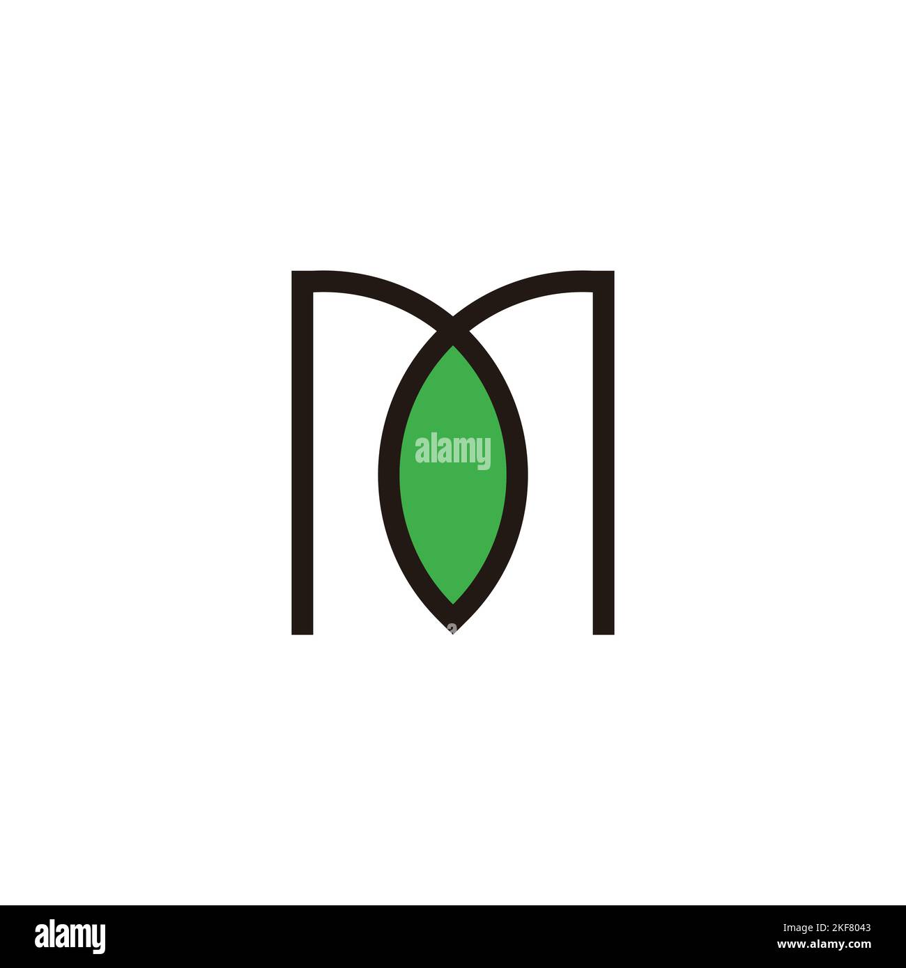 Letter M leaf, line geometric symbol simple logo vector Stock Vector ...