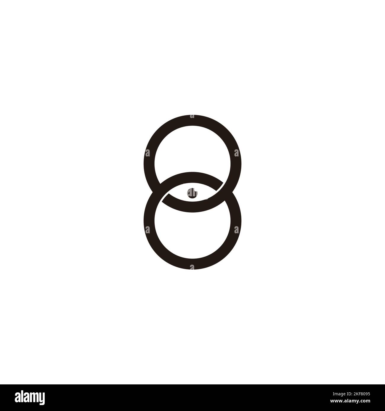 Number 8, eye geometric symbol simple logo vector Stock Vector