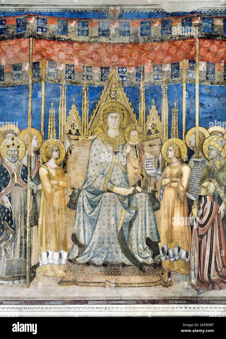 Lippo Memmi; Majesty; 1317; Fresco; Fondazione Musei Senesi, Siena, Italy. Stock Photo