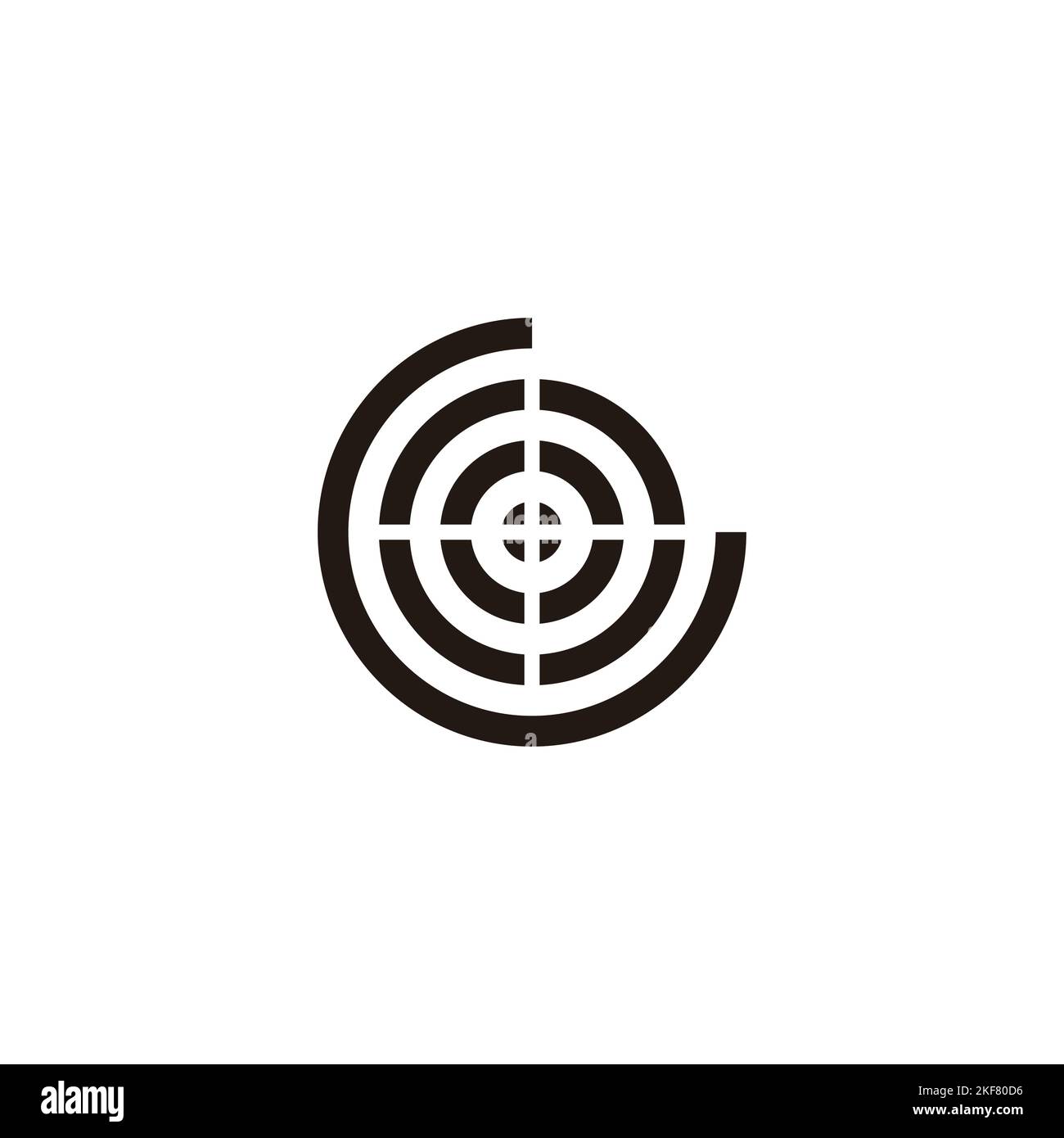 Letter G target geometric symbol simple logo vector Stock Vector