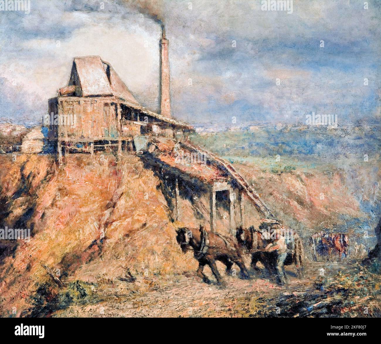 Frederick McCubbin; The Old Stone Crusher; The quarry; 1911; Oil on canvas; Art Gallery of South Australia. Stock Photo