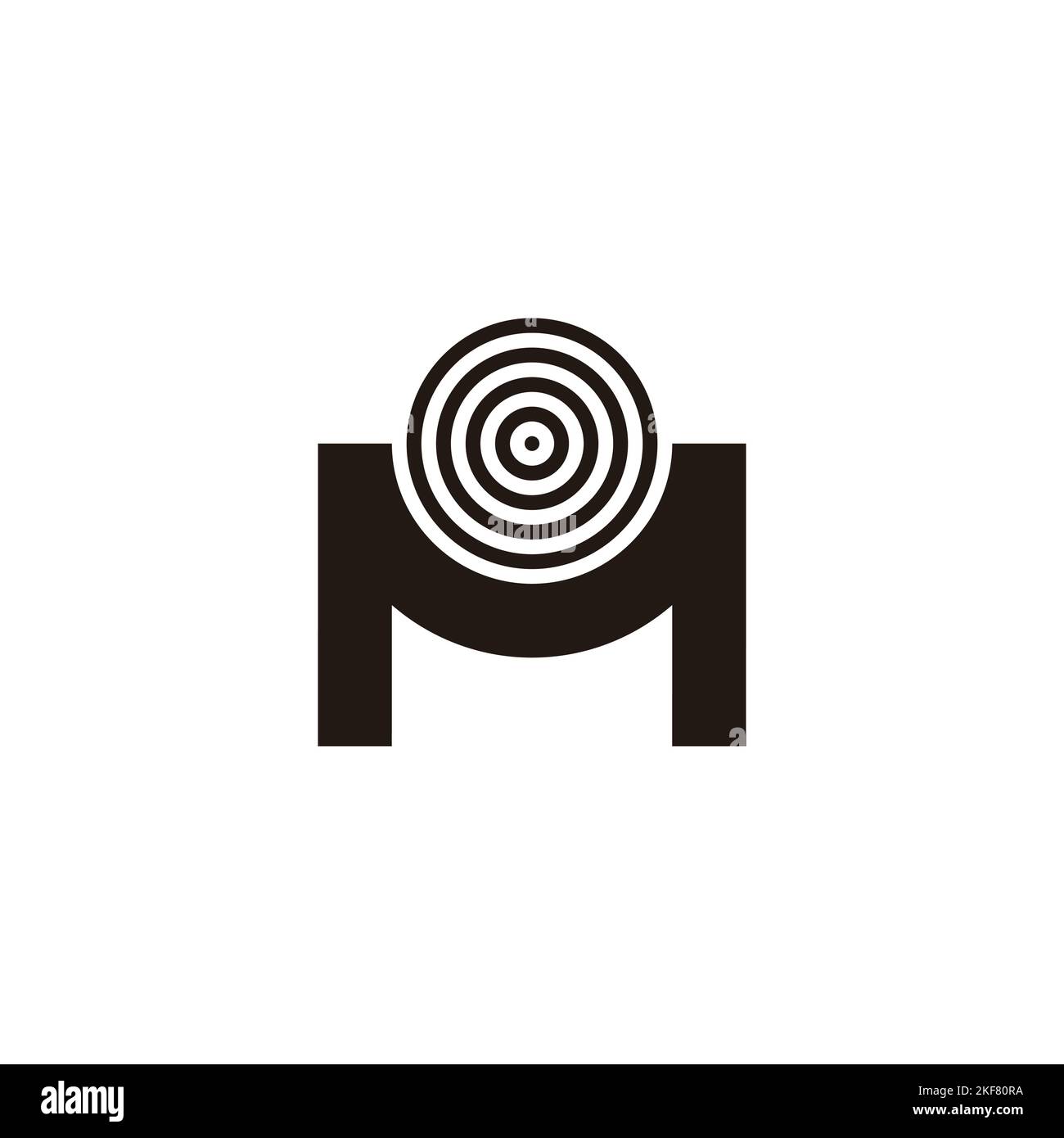 Letter M onion geometric symbol simple logo vector Stock Vector