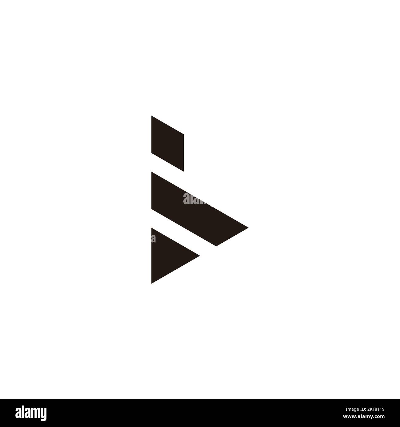 Letter t or b geometric symbol simple logo vector Stock Vector