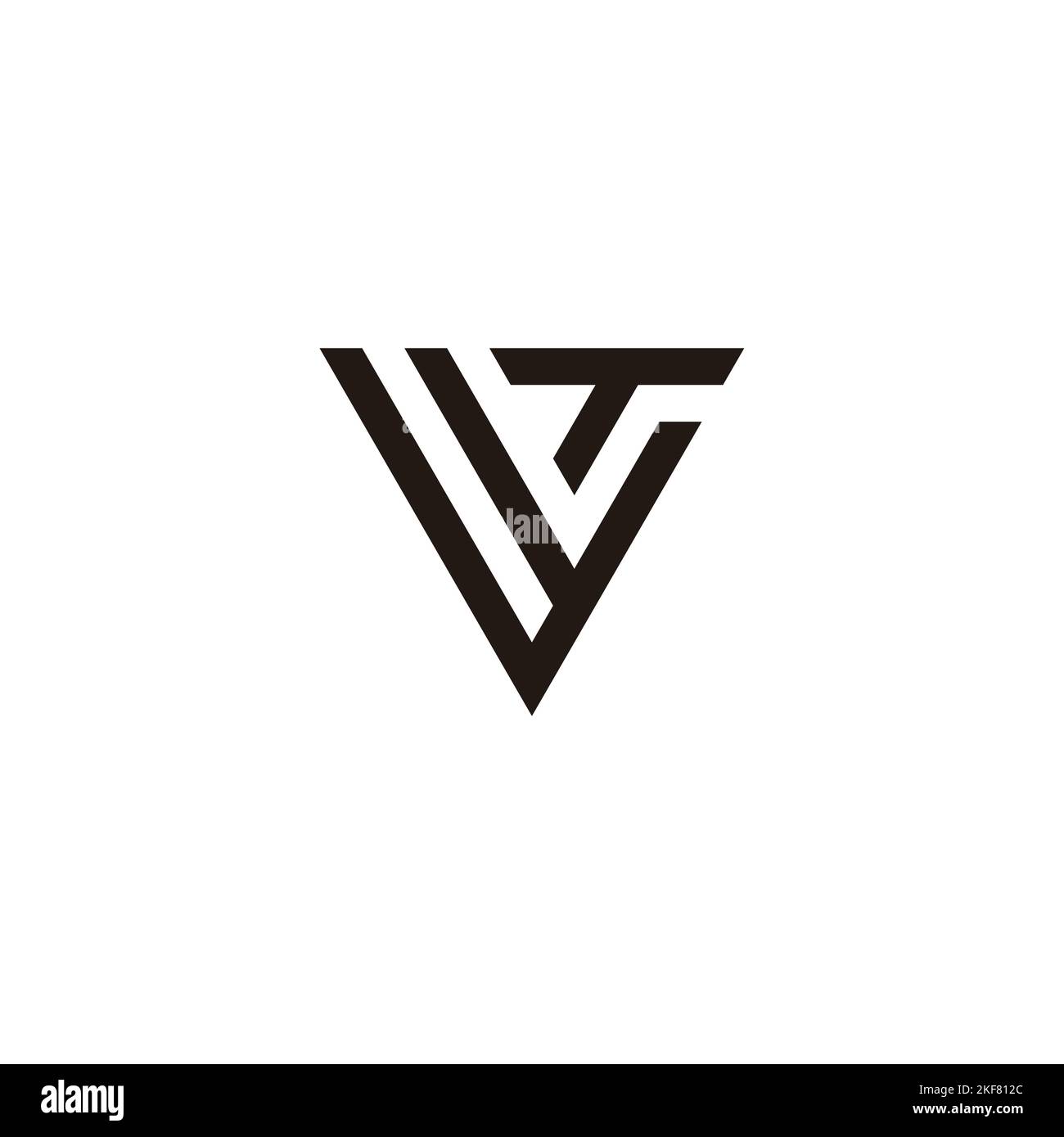 Letter y and T triangle geometric symbol simple logo vector Stock Vector