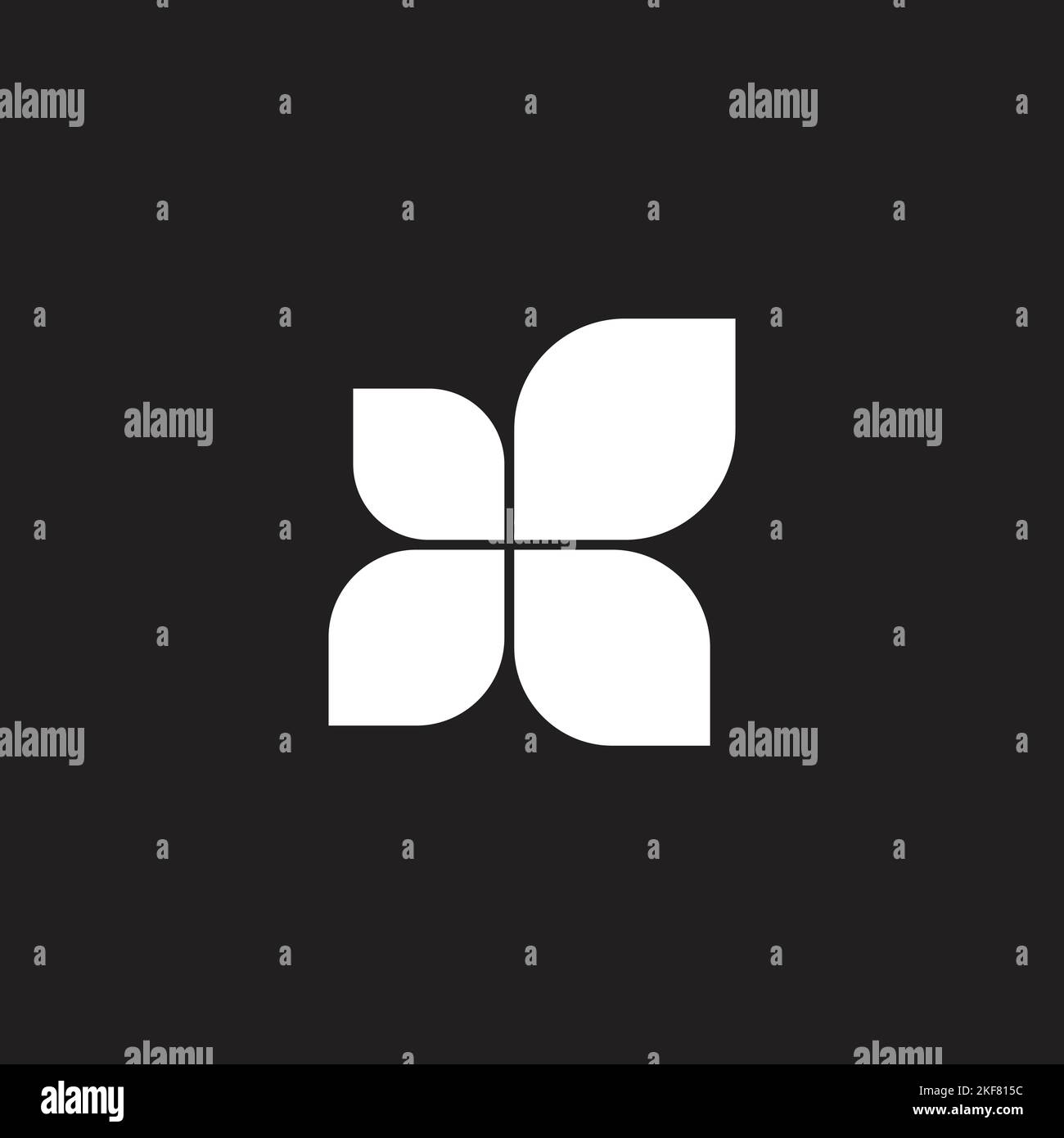 Four leaves, butterfly geometric symbol simple logo vector Stock Vector