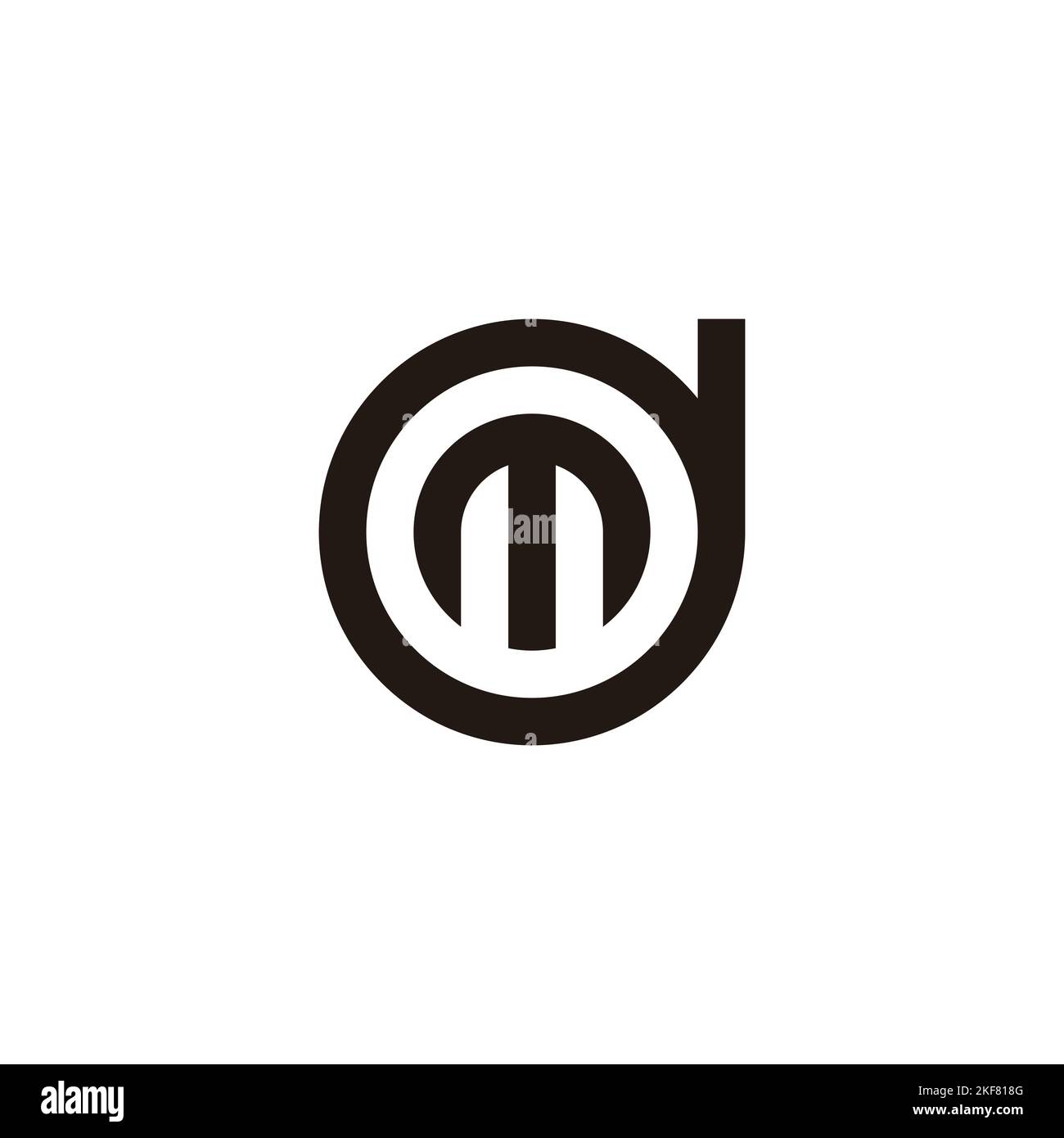Letter m in d, circle geometric symbol simple logo vector Stock Vector