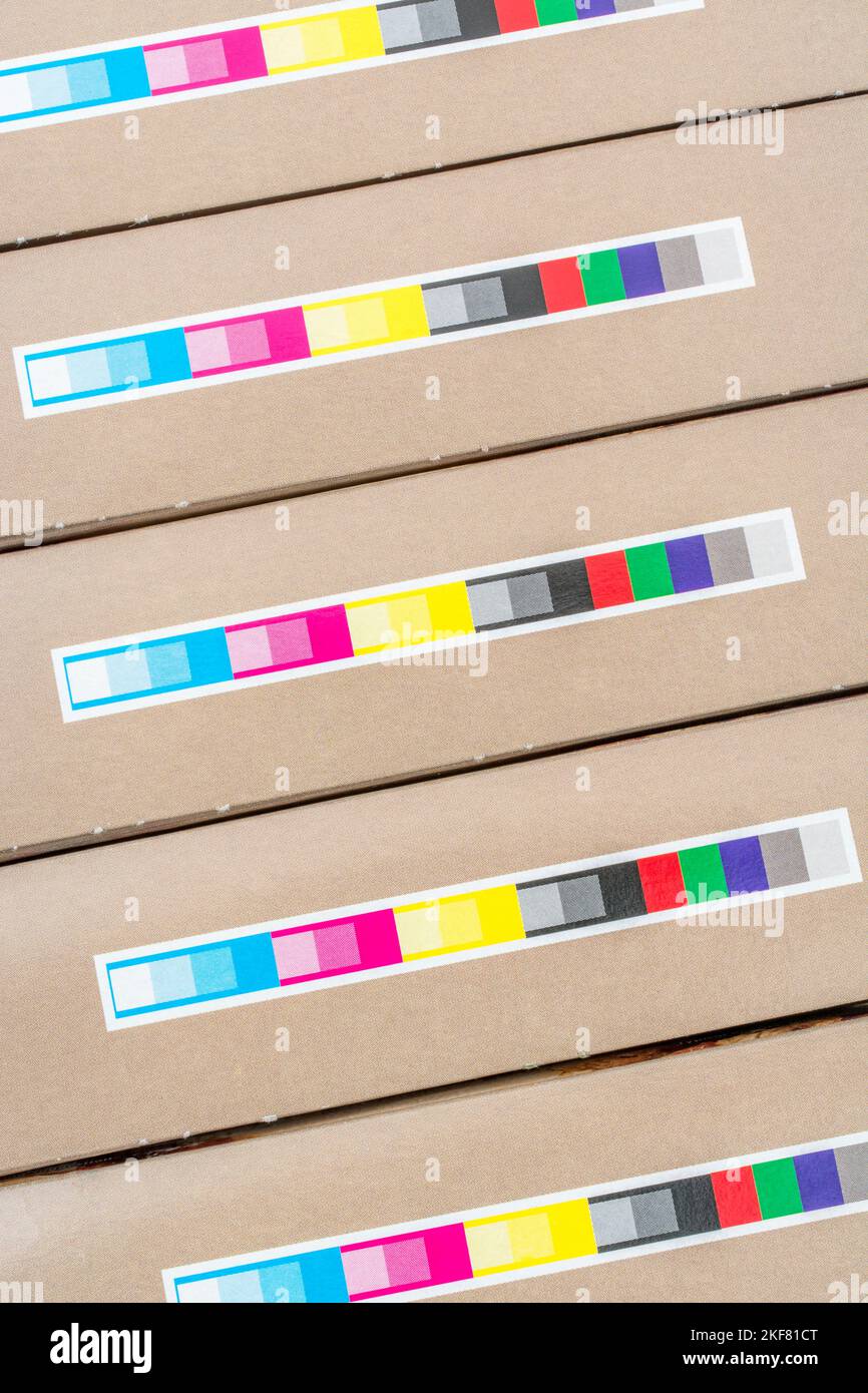 Full colour & CMYK colour registration strip on the bottom of an ASDA