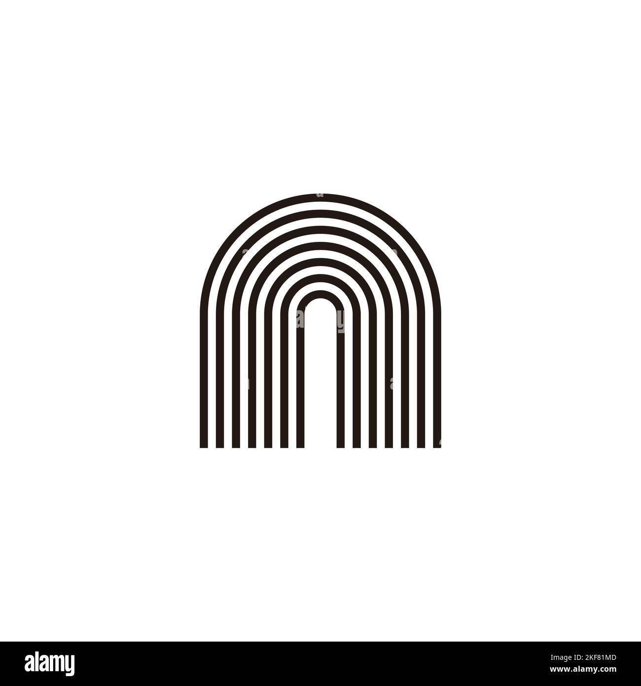Letter n curve, lines geometric symbol simple logo vector Stock Vector ...