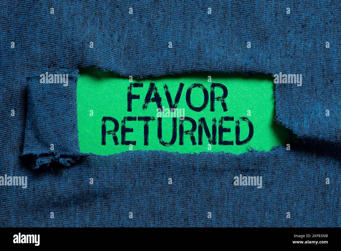 Conceptual caption Favor Returned. Business approach Good deed for