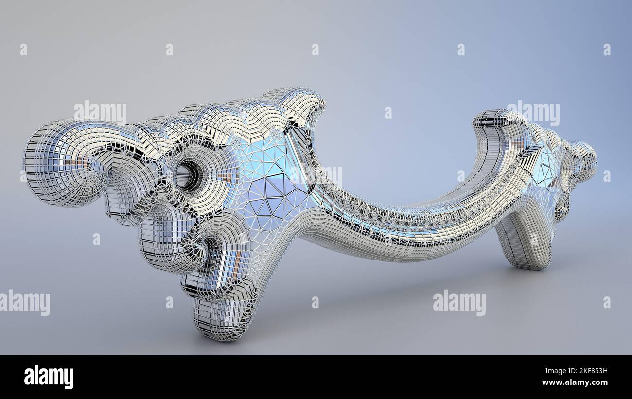 3D Illustration of a very detailed but methodically connected ...