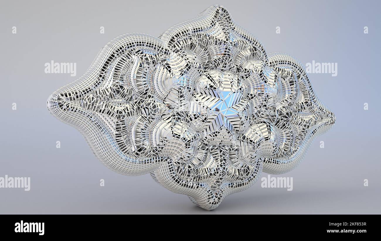3D Illustration of a very detailed but methodically connected ...