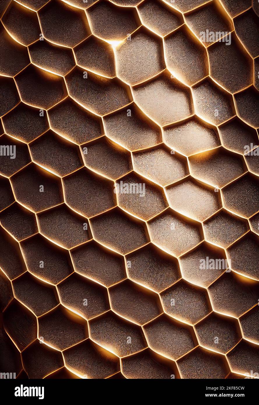 Hand drawn shining golden grid pattern. Collage contemporary print with ...