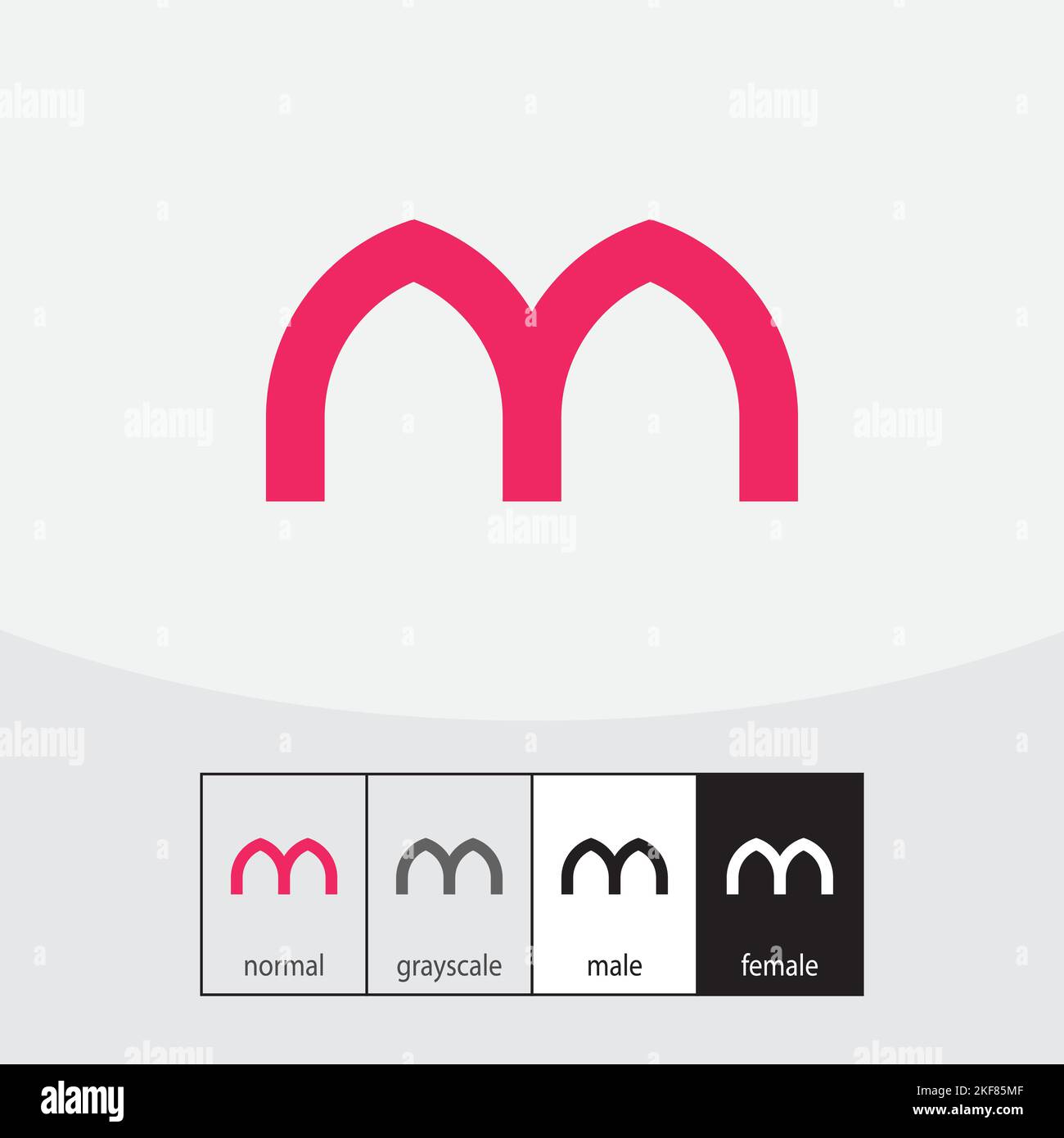 Letter M logo design vector. Vector illustration. red and yellow Stock Vector