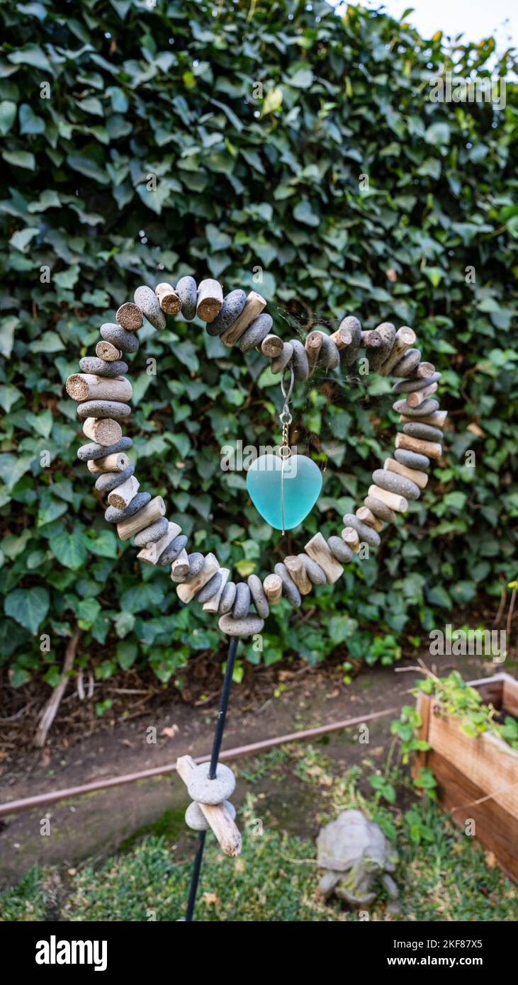 Heart garden sculpture Stock Photo Alamy