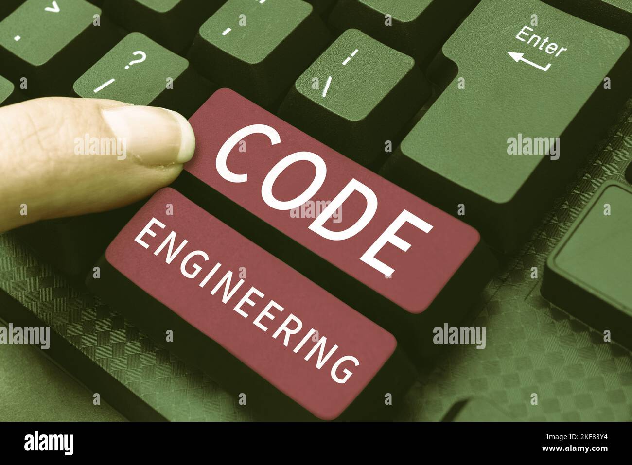 Text sign showing Code Engineering. Word for application of engineering to the development of software Stock Photo
