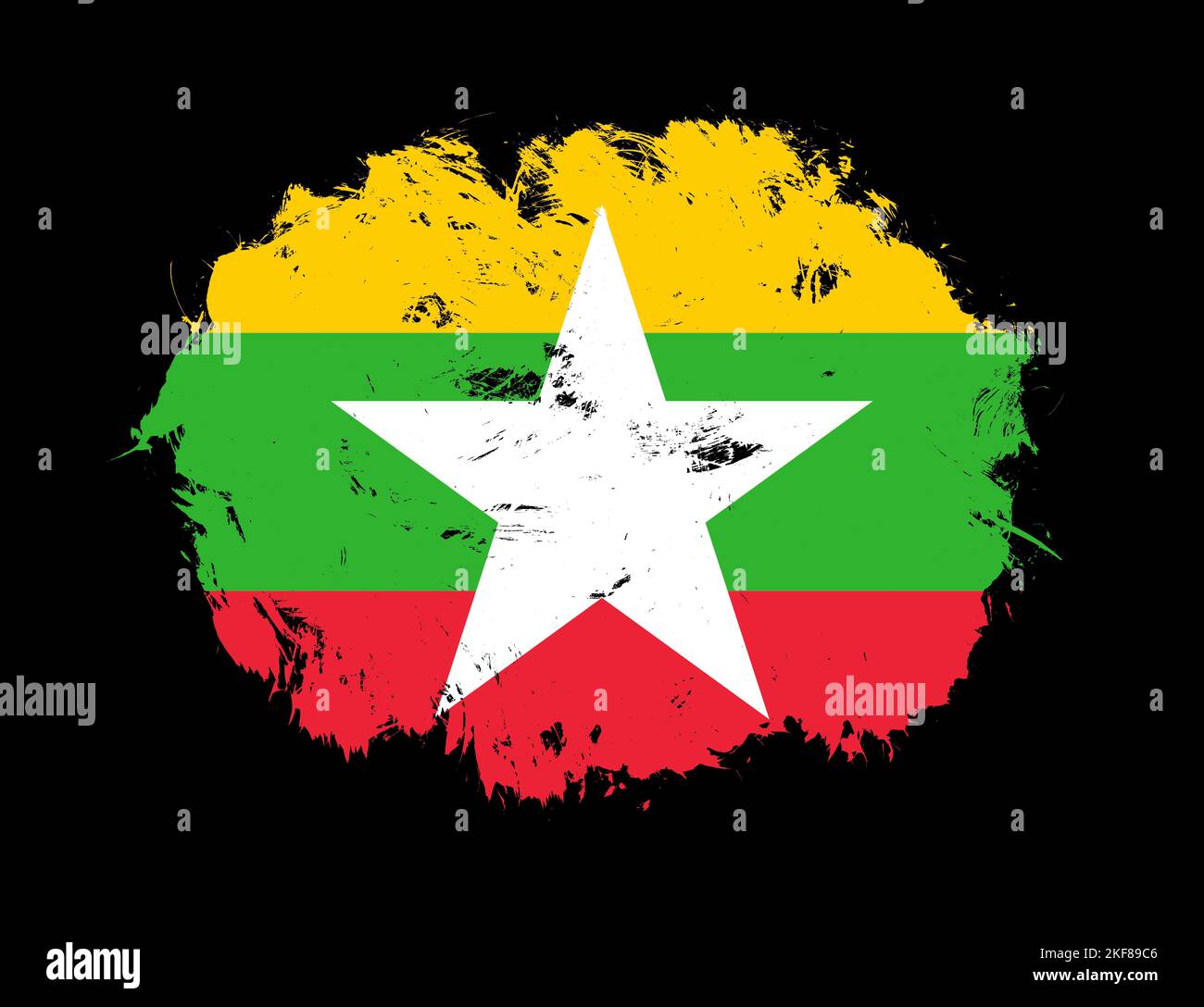 Painted flag myanmar stroke hi-res stock photography and images - Alamy