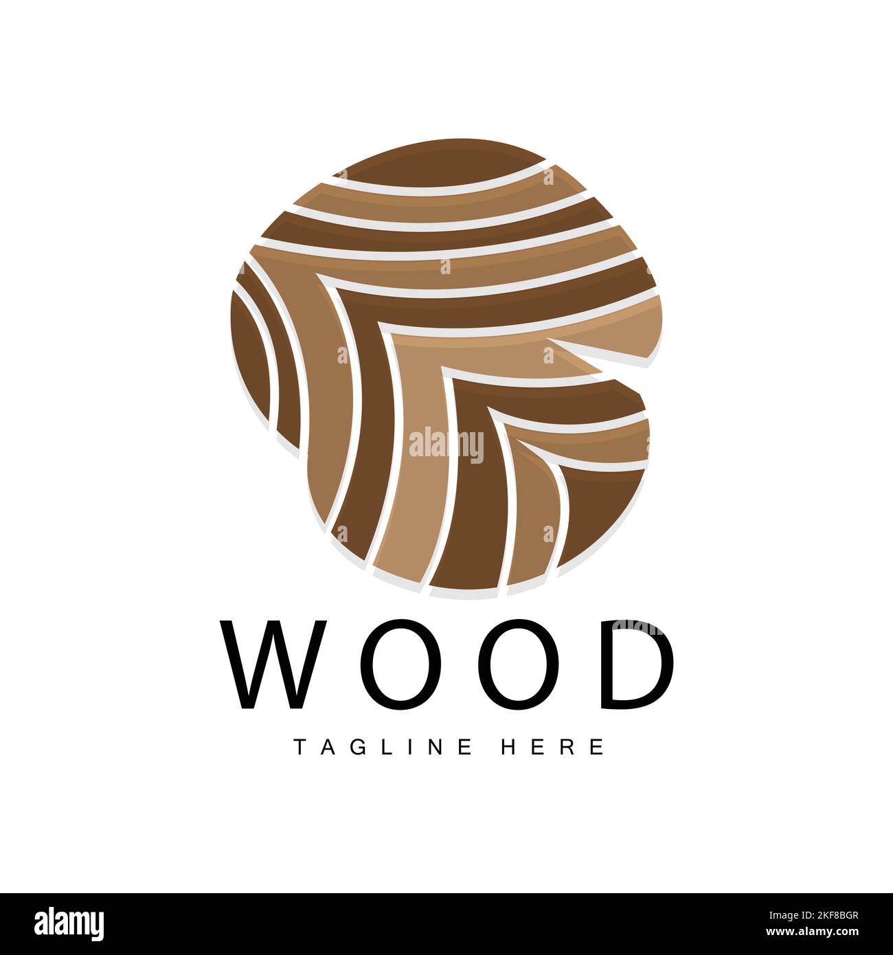 Wood Layer Logo Tree Bark Structure Design Forest Template Vector Stock