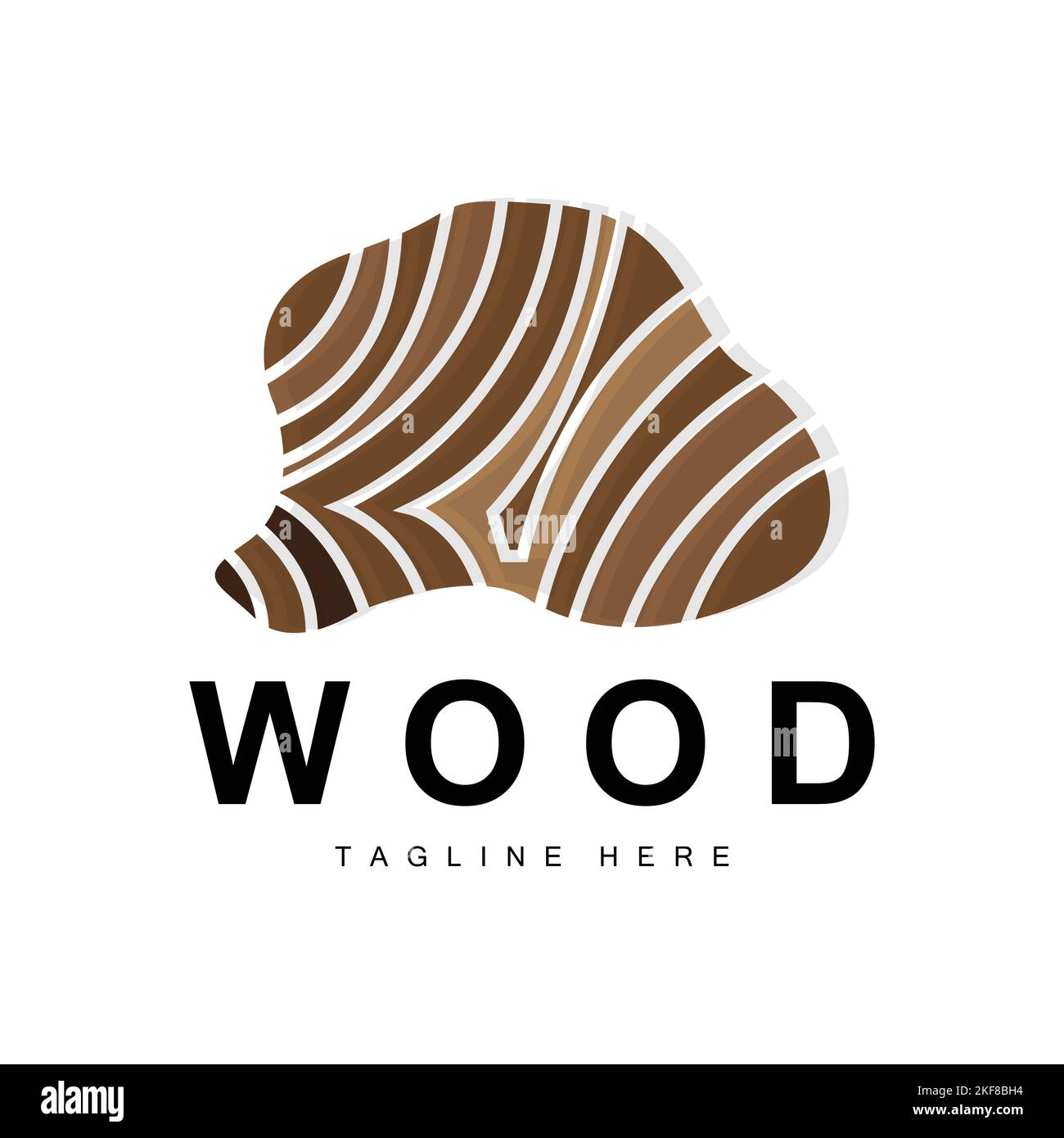 Wood Layer Logo Tree Bark Structure Design Forest Template Vector Stock