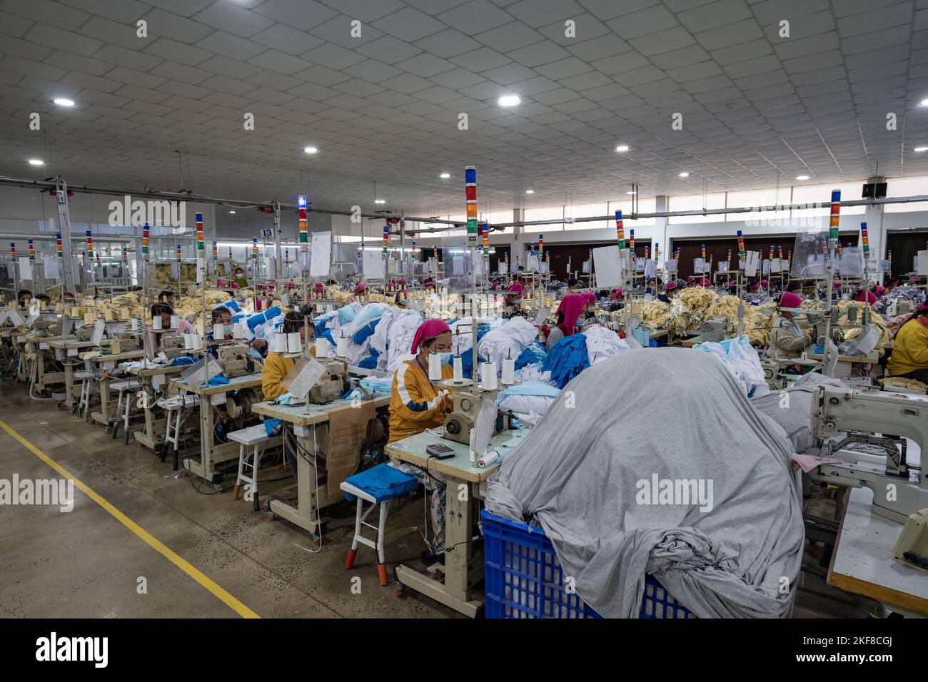 Garment workers in a factory in Cambodia Stock Photo Alamy