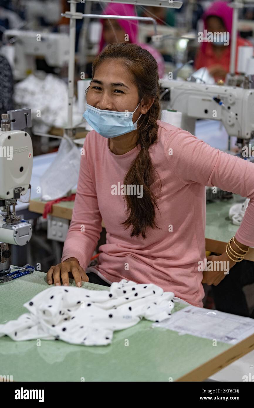 Garment workers in a factory in Cambodia Stock Photo Alamy