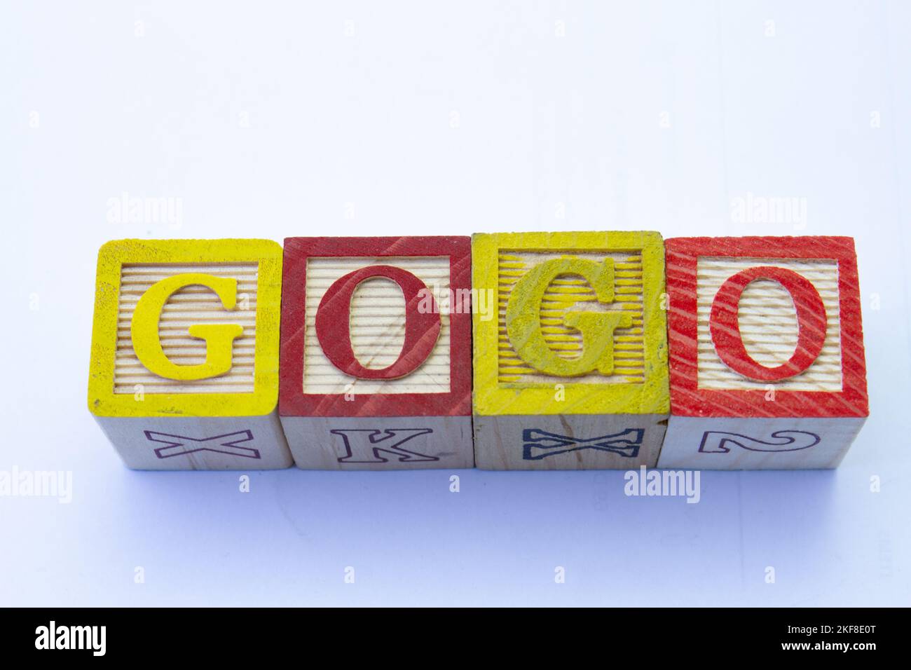 The term gogo visually displayed on a clear background with copy space Stock Photo Alamy