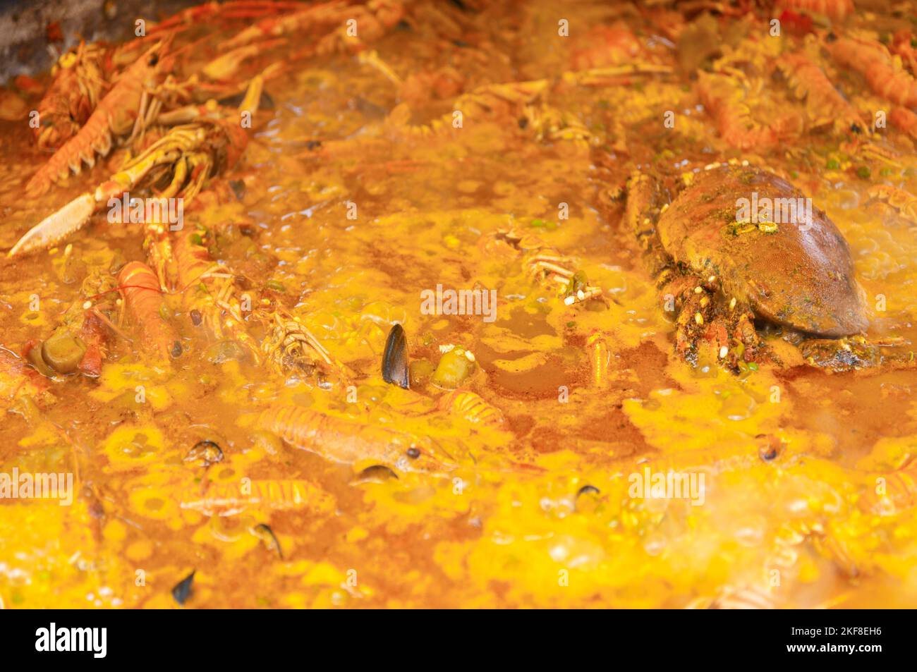 Steam rising,crab,mussels,shrimp,fish and other local seafood ...