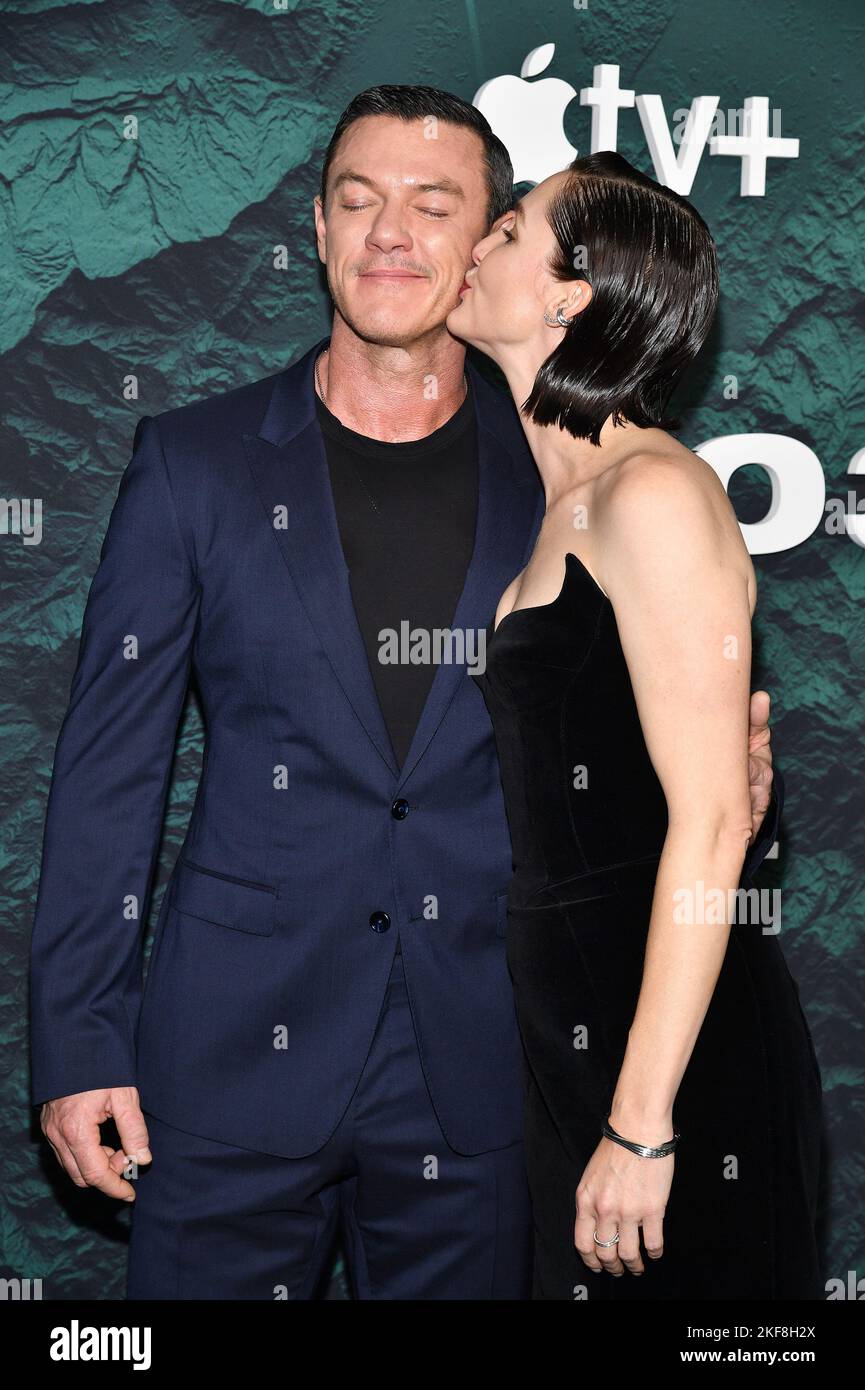 (LR) Luke Evans and Jessica Ann Collins attend Apple TV+'s "Echo 3