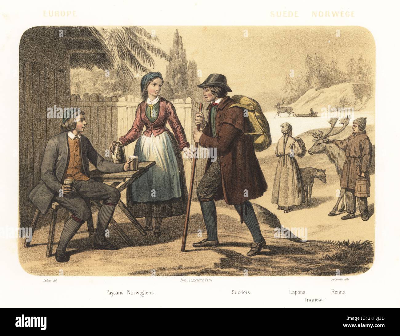 costumes-of-norway-and-sweden-1858-norwegian-peasants-drinking-beer