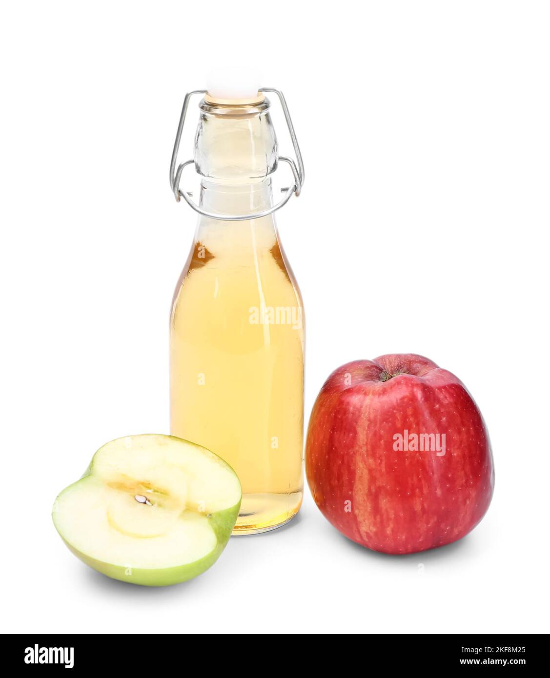 Bottle of apple cider vinegar isolated on white background Stock Photo ...